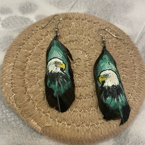 Handcrafted Native American (Cherokee) Eagle Feather Earrings